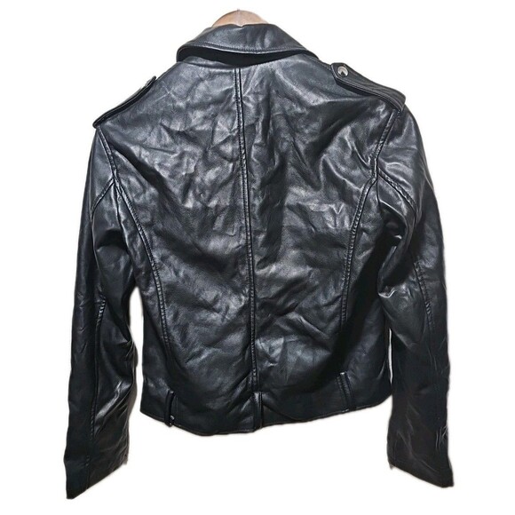 Forever 21 Black Moto Biker Jacket Size S Grunge Biker Chic Y2K Looks! - Picture 3 of 4